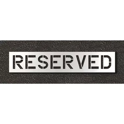 Plantilla de pavimento Rae Stl-108-71233, mensaje, reservado, 12 pulgadas de altura de caracteres, Foto 1 de 3
