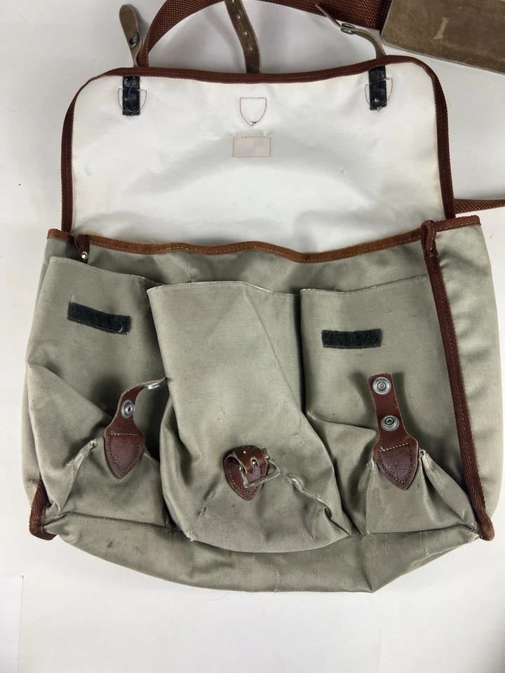 Vintage Leica Khaki Leather Camera Bag With Shoulder Strap - Image 1 of 4