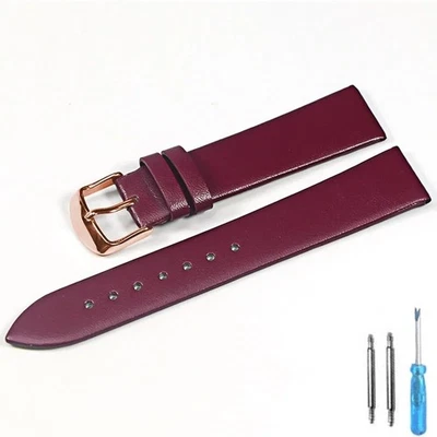 Genuine Calf Leather Watch Strap 12-22mm Premium Band w/ Stainless Steel Buckle✅ - Image 1 of 4