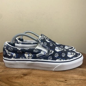Vans Classic Slipper Damen blau Größe 7 Totenkopf Grafik Y2K Halbschuhe Turnschuhe - Bild 1 von 8