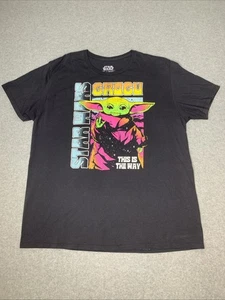 Star Wars Grogu Shirt This Is The Way Adult Gray XL Shirt Fluorescent Baby Yoda - Picture 1 of 6