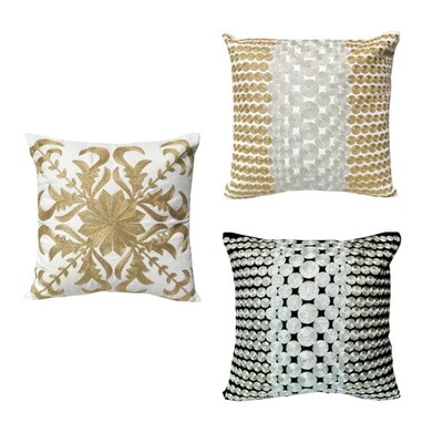 Quality Metallic Thread Embroidery Cushion Cover 40 x 40 cm - Image 1 of 4