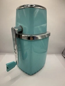 Vintage Swing-A-Way Hand Crank Ice Crusher - Turquoise - Mid Century 1950s 9.5" - Picture 1 of 10