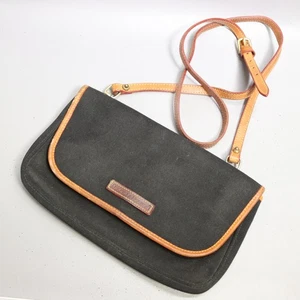 Bolso Bandolera Dooney Bourke M Negro Lona Cuero Tostado Borde Bolsillos Desmontables - Imagen 1 de 21