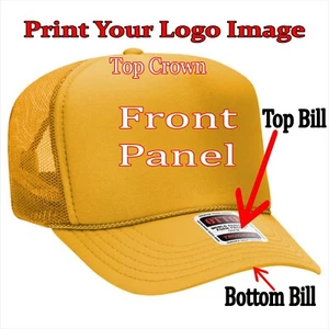 Truckermütze Gold individueller Druck HIER personalisiert Namen Bilder Logos - Bild 1 von 2