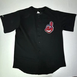 VTG Cleveland Indians Jersey Mens Large Mesh Diamond Collection Wahoo Majestic - Picture 1 of 10