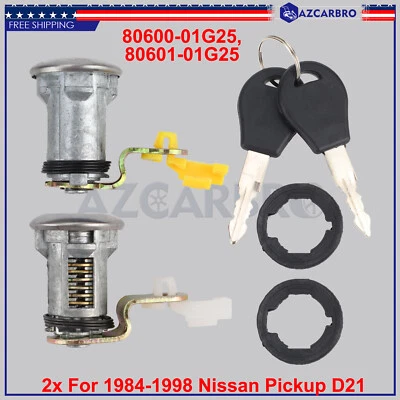 Nuevo juego de cerradura de puerta con llave izquierda derecha para camioneta Nissan D21 1984-1998 80601-01G25 Foto 1 de 4
