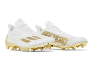Adidas Adizero Football Cleats White Gold Metallic GX5122 Men’s Sizes 7/Women 8 - Picture 1 of 14