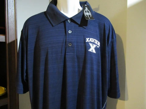Xavier Musketeers Polo Golf shirt size Men's Medium nwt Free Ship Cover