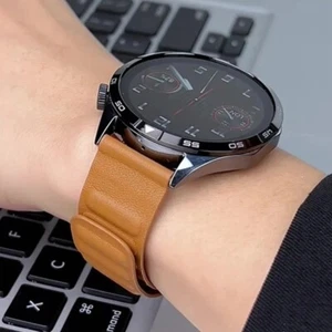 22mm Pu Leather Strap for Huawei Watch GT5 GT4 46mm Magnetic Luxury Bracelet - Picture 1 of 7