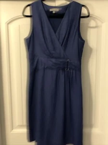 Classiques Entier Nordstrom Green 12 Sleeveless V Neck Belted Sheath Lined Dress - Picture 1 of 6