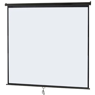 Manual Pull Down Projector Projection Screen 119" Theater Movie 84"x84" Black - Image 1 of 4