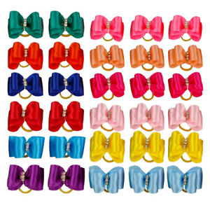 50/100pcs Wholesale Pet Cat Dog Hair Bows Rubber Band Grooming Accessory Topknot