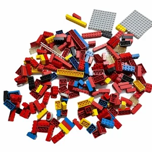 Vintage lot of Lego bricks red yellow blue wheels - Picture 1 of 11