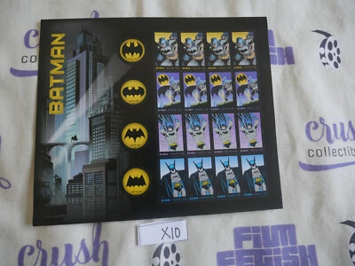 Batman Stamp Sheet US Postal Service Bob Kane Bill Finger DC Comic Books X10 - Image 1 of 3