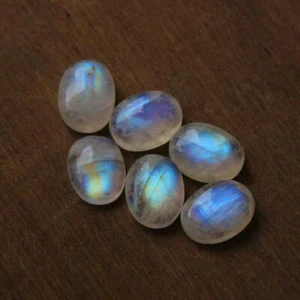 12*16 MM Natural Rainbow Moonstone Oval Shape Loose Gemstone Cabochon Lot - Picture 1 of 4