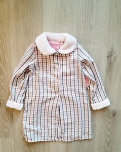 Youngland Pink White Faux Fur Houndstooth Plaid Dress Barbie Toddler Girls 5 - Picture 1 of 8
