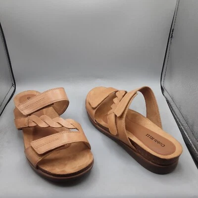 Sandalias Cobb Hill May Slide para mujer 9,5 W marrón tostado trenzado con tiras de cuero D810 Foto 1 de 4
