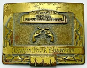 Asociación de Oficiales de Paz de Nevada Competición de Tiro Medalla Hebilla de Cinturón 1957 - Imagen 1 de 7