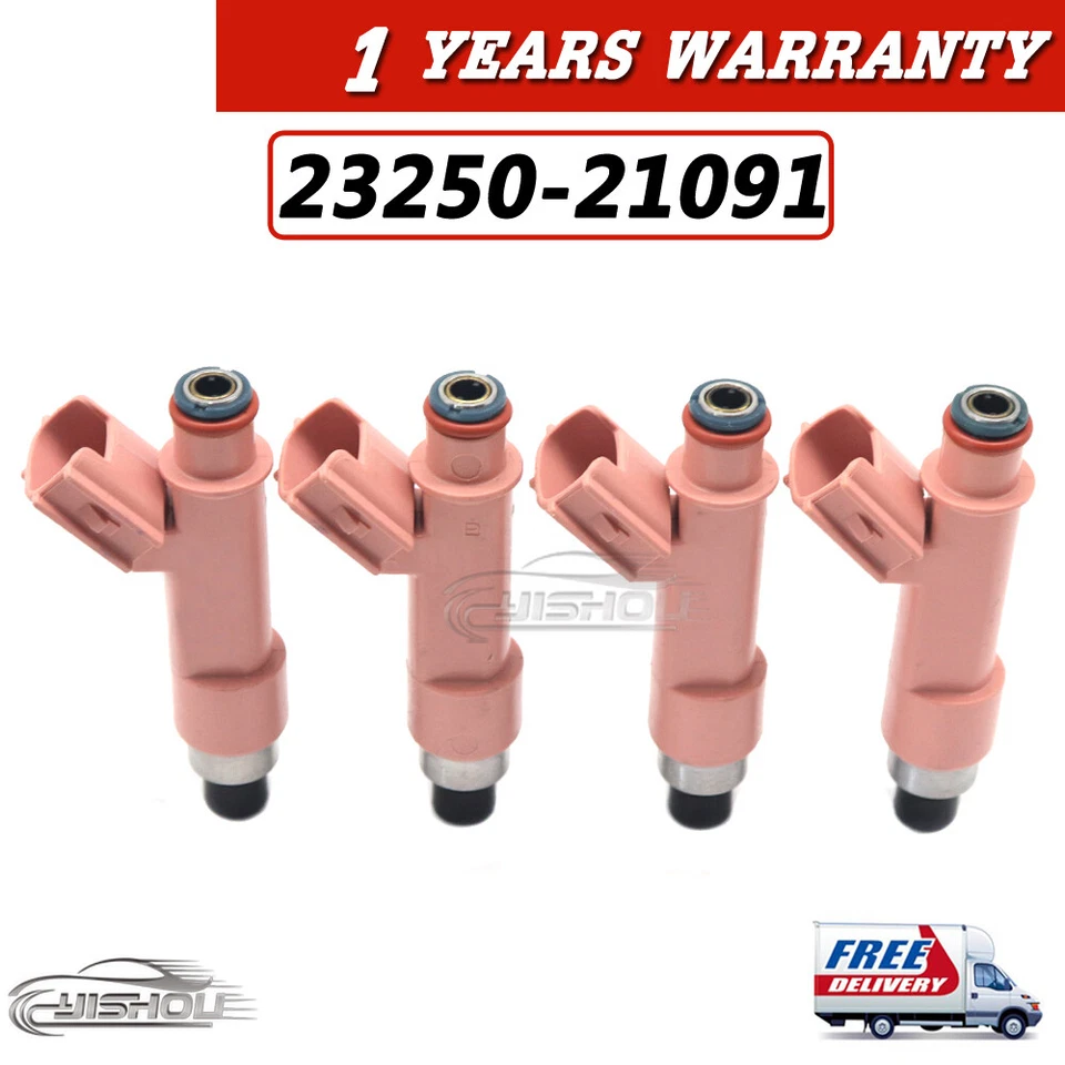 Juego de 4 inyectores de combustible 23250-21091 para Toyota Prius C 2012-2016 1,5 L 2325021091 Foto 1 de 4