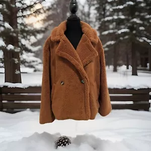 GAP Cappotto Donna Medio Doppiopetto Look Casual Ultra Morbido Sherpa 128€ - Foto 1 di 15