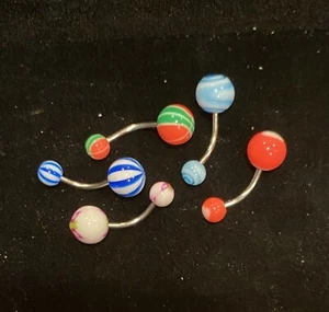 Lot Of 5 Curved Barbells Jewelry Piercings 14 Gauge New - Picture 1 of 5