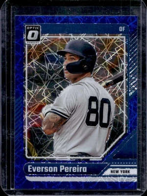 2024 Donruss Everson Pereira Optic Blue Velocity Prizm RC #91 Yankees - Image 1 of 2