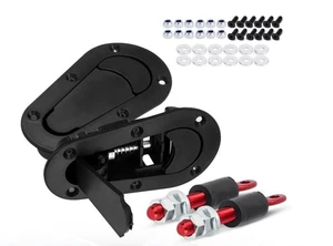 Bonnet Catches Quick Release Plus Flush Pin Black Aero Motorsport - Picture 1 of 2
