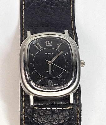 Vintage Bijoux Terner K-10037-G Large Quartz Watch Wide Leather Band New Battery - Image 1 of 4