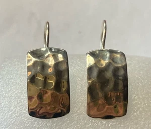 Retired Silpada Hammered Sterling Silver  Earrings with French Hooks - Picture 1 of 5