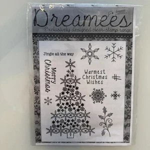 Dreamees new Christmas stamp set, tree, sentiments, snowflakes - Picture 1 of 3