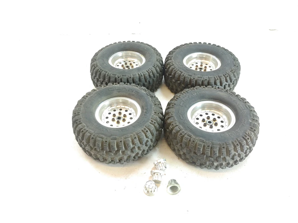 4x Vaterra Rock Claws 1.9" Crawler Tires on Solid Aluminum Beadlock Wheels 12mm - Image 1 of 4