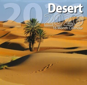 Calendario de pared Desierto 2026 16 meses (septiembre 2025 a diciembre 2026) 12"x12" - Imagen 1 de 2