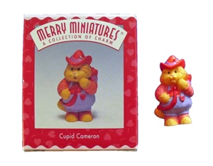 Hallmark MERRY MINIATURES Valentines Vintage CAMERON CAT CUPID 1997 Figurine NEW - Picture 1 of 7