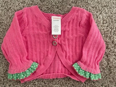 Infant Gymboree Watermelon Darling Ribbon Trim Cardigan 0-3 Months - Image 1 of 3
