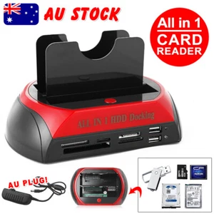 2.5''/3.5'' External HDD Docking Station OTB HUB Hard Disk Drive Card Reader Kit - Picture 1 of 12