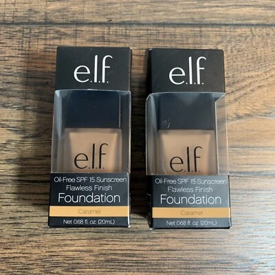 E.L.F. Oil-Free SPF 15 Sunscreen Flawless Finish Foundation, Caramel New - Image 1 of 4