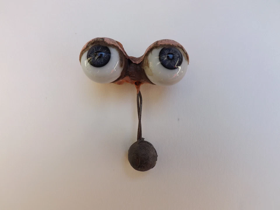 POUPÉE ANCIENNE : YEUX BLEU ANCIENS EN VERRE EMAILLÉ BLEUS -GRANDE TAILLE - Photo 1/4