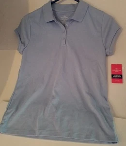 Girls Plus Dockers Brand Light Blue School uniform polo shirt Size 12.5 - 14.5 - Picture 1 of 3