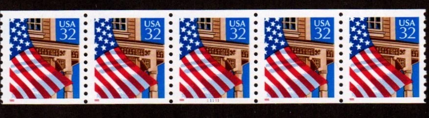 #2913 Flag over Porch PNC5  Pl #11111 (Shiny Gum) - MNH - Image 1 of 1