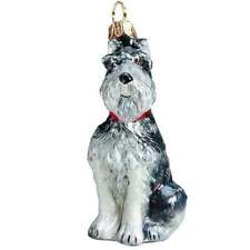 Joy To The World Collectibles - Schnauzer Gray Hand Painted Glass Poland