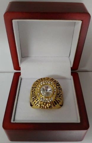 Edmonton Oilers - 1985 Stanley Cup Ring With Wooden Display Box Cover