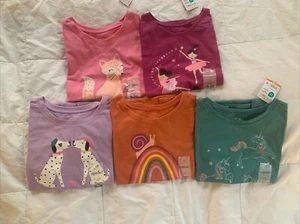 Lot Of 5-Garanimals Girls 4T & (1) 5T Short Sleeve Shirts- Colorful Variety - Picture 1 of 4
