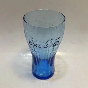 Vintage- Blue Coca- Cola Glass Classic Design Script Logo 17.2 oz - Picture 1 of 1
