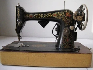 SINGER Nähmaschinenkoffer tragbar 20er Jahre Modell elektrisch G Serie Knopfloch bei - Bild 1 von 5