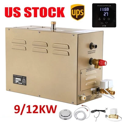 Steam Generator 9KW 12KW Commercial Self-Draining Sauna ShowerSystem Bath US - Image 1 of 4