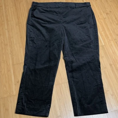 Брюки женские J Crew бархатные Kallie 20 черные прямые штанины велюровые праздничные 28 дюймов по внутреннему шву - Изображение 1 из 4