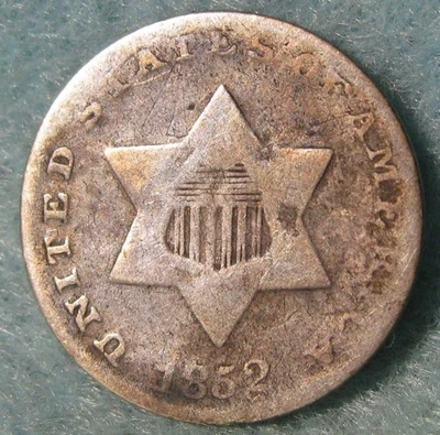 1852 Type 1 Three Cent Silver ~ Old US Coin #613 - Image 1 of 4