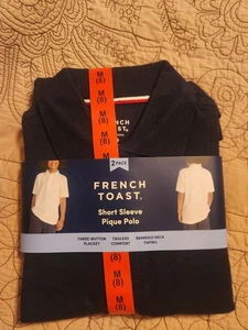 French Toast- 2 Pk Boys Navy Blue Polo School Uniform Shirts, Size 8 - Picture 1 of 2