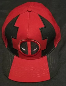 Sombrero Marvel Deadpool rojo/negro facturado talla única espalda a presión - Imagen 1 de 13